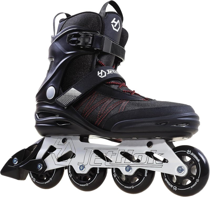JetHok Inline Skates Advantage Pro Women’s and Men's Adult Fitness Inline Skate, Professional Aluminum Inline Rollerskates Outdoor (Black and Red, Size 7-11) - Image 1